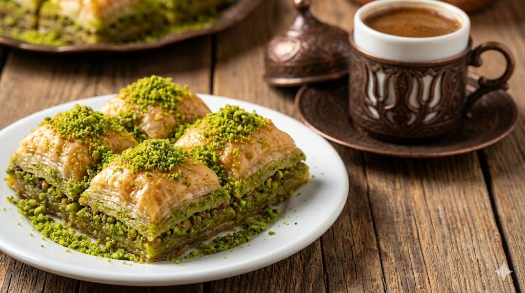 Gaziantep baklavası ile Antep fıstığının buluşması